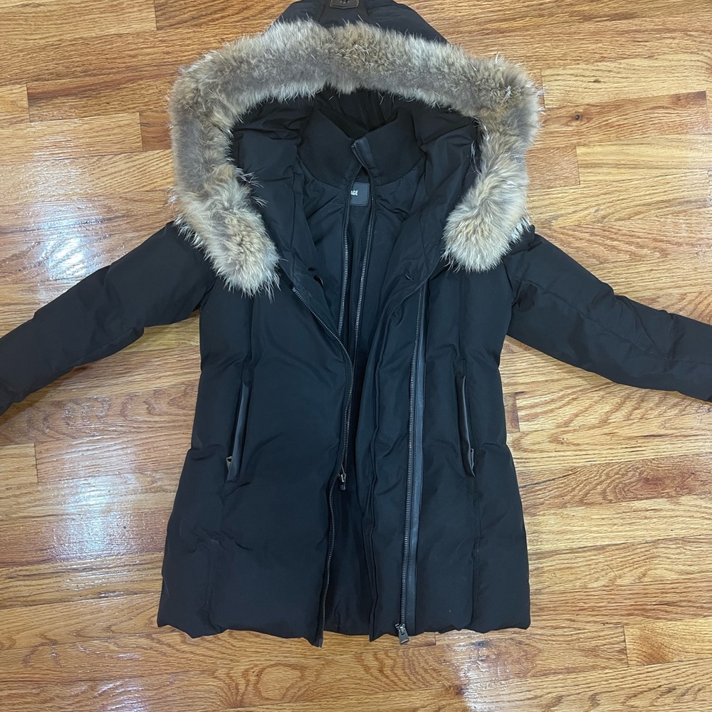 Mackage Black Puffer Coat with Fur Hood